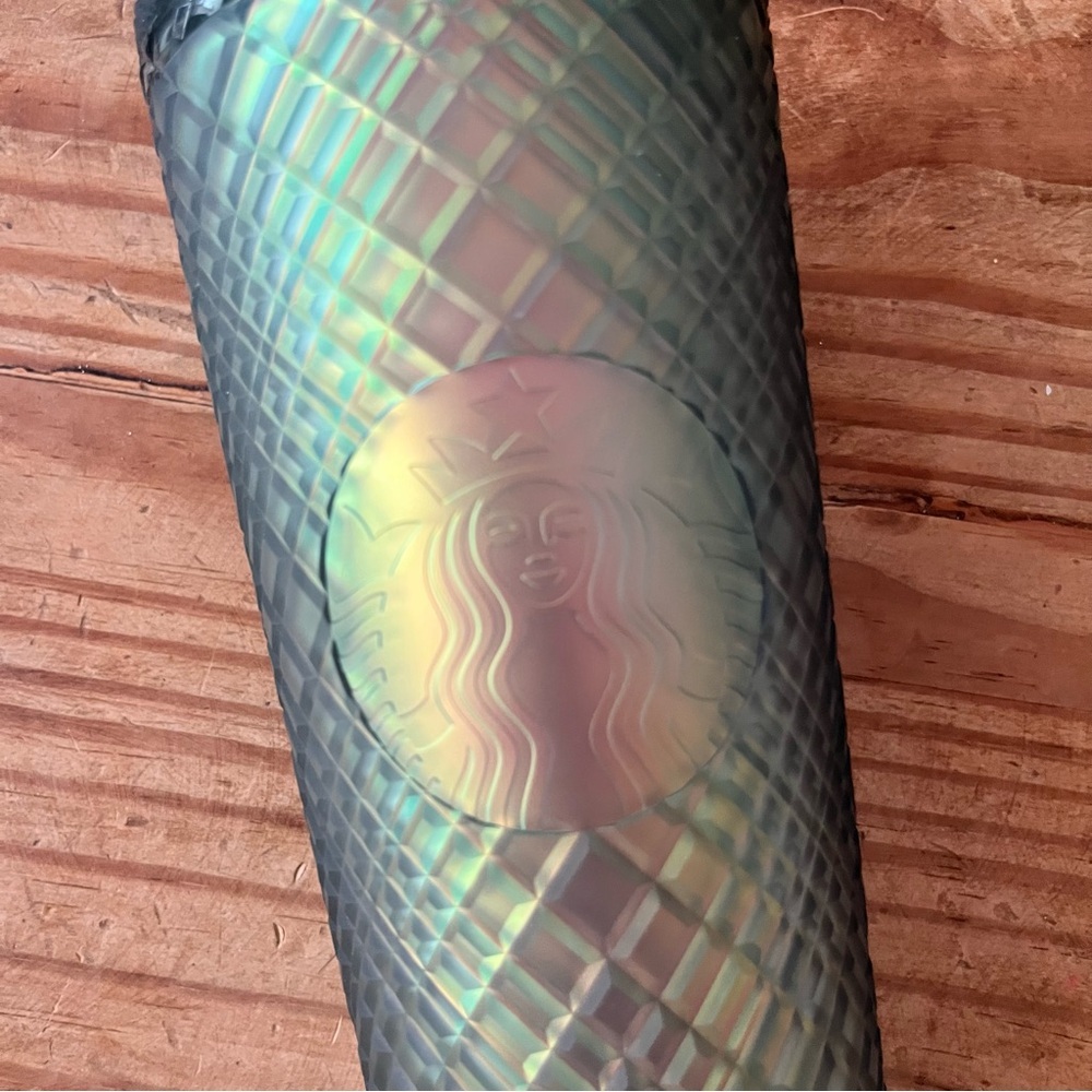 Fall 2023 Starbucks Soft Touch Jeweled Green/Gold Cold Cup Tumbler Venti 24oz - Picture 2 of 6
